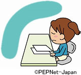 挿絵:授業についていけない聴覚障害学生 挿絵:授業についていけない聴覚障害学生