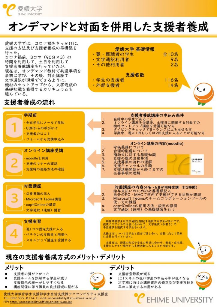 愛媛大学アクセシビリティ支援室発表ポスター
