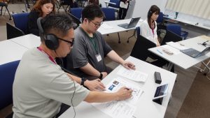 授業での情報保障体験の様子
